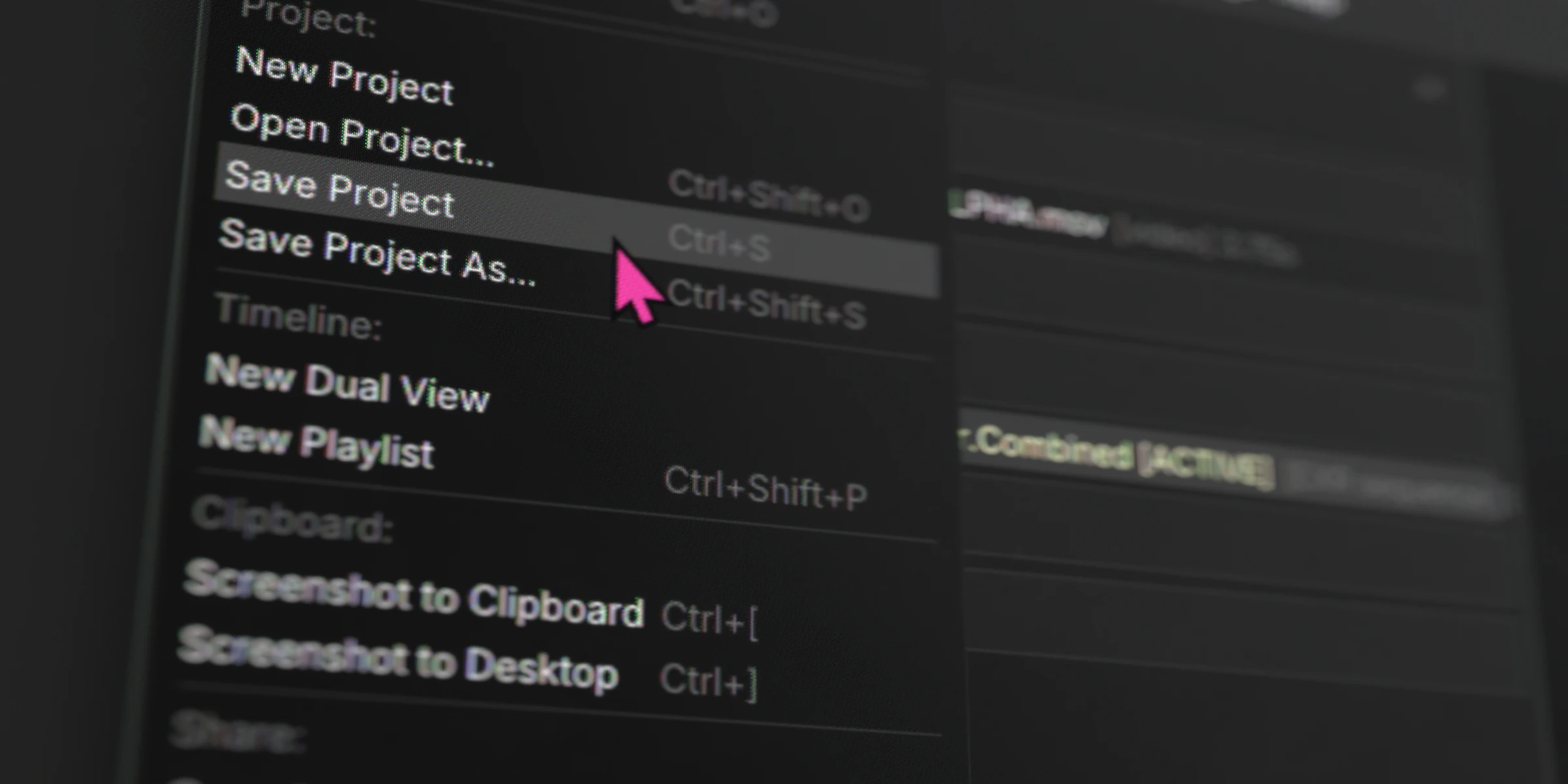 Save and load project