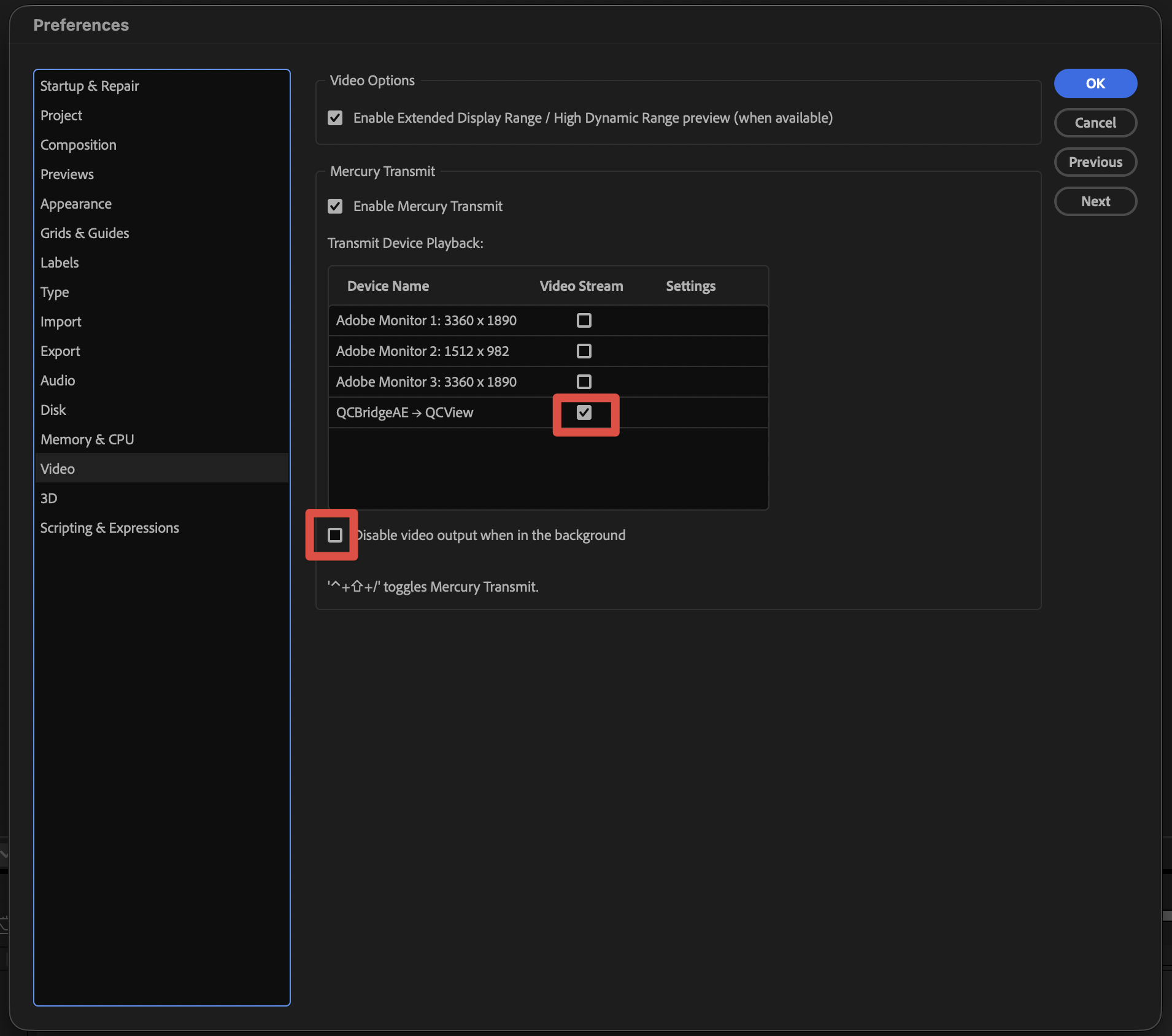 QCView player window