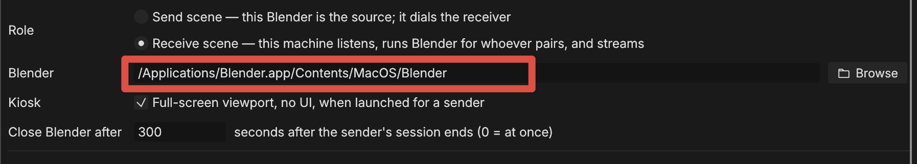 Agent settings window
