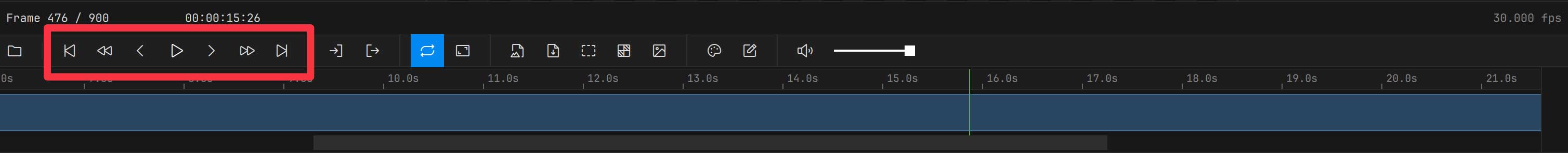 Prev clip and Next clip transport buttons in playlist mode