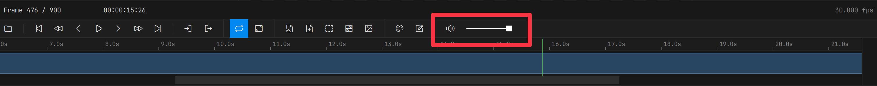 Volume slider and mute button